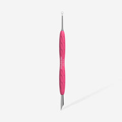 Manicure pusher Gummy with silicone handle UNIQ 11 TYPE 2 (beveled and loop pusher)