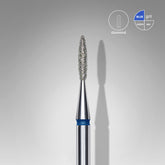 Diamond nail drill bit flame blue EXPERT head diameter 1,6 mm / working part 8 mm