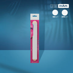 Lima de unhas papmAm mix 180/240 com base de madeira (3 peças)