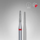 Diamond nail drill bit frustum red EXPERT head diameter 1,8 mm / working part 8 mm