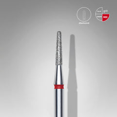 Diamond nail drill bit frustum red EXPERT head diameter 1,8 mm / working part 8 mm