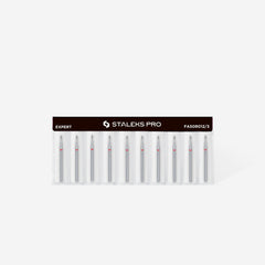 Diamond nail drill bit rounded bud red EXPERT head diameter 1,2 mm / working part 3 mm