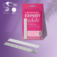 White disposable files for straight nail file Staleks Pro Expert 22, 180 grit (50 pcs)