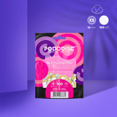 Ühekordsed valged viilud pehmel vahukihil pediküürikettale PODODISC XS EXPERT 320 tera (50 tk)