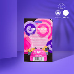 Ühekordsed viilud pehmel vahukihil pediküürikettale PODODISC XS EXPERT 320 tera (50 tk)