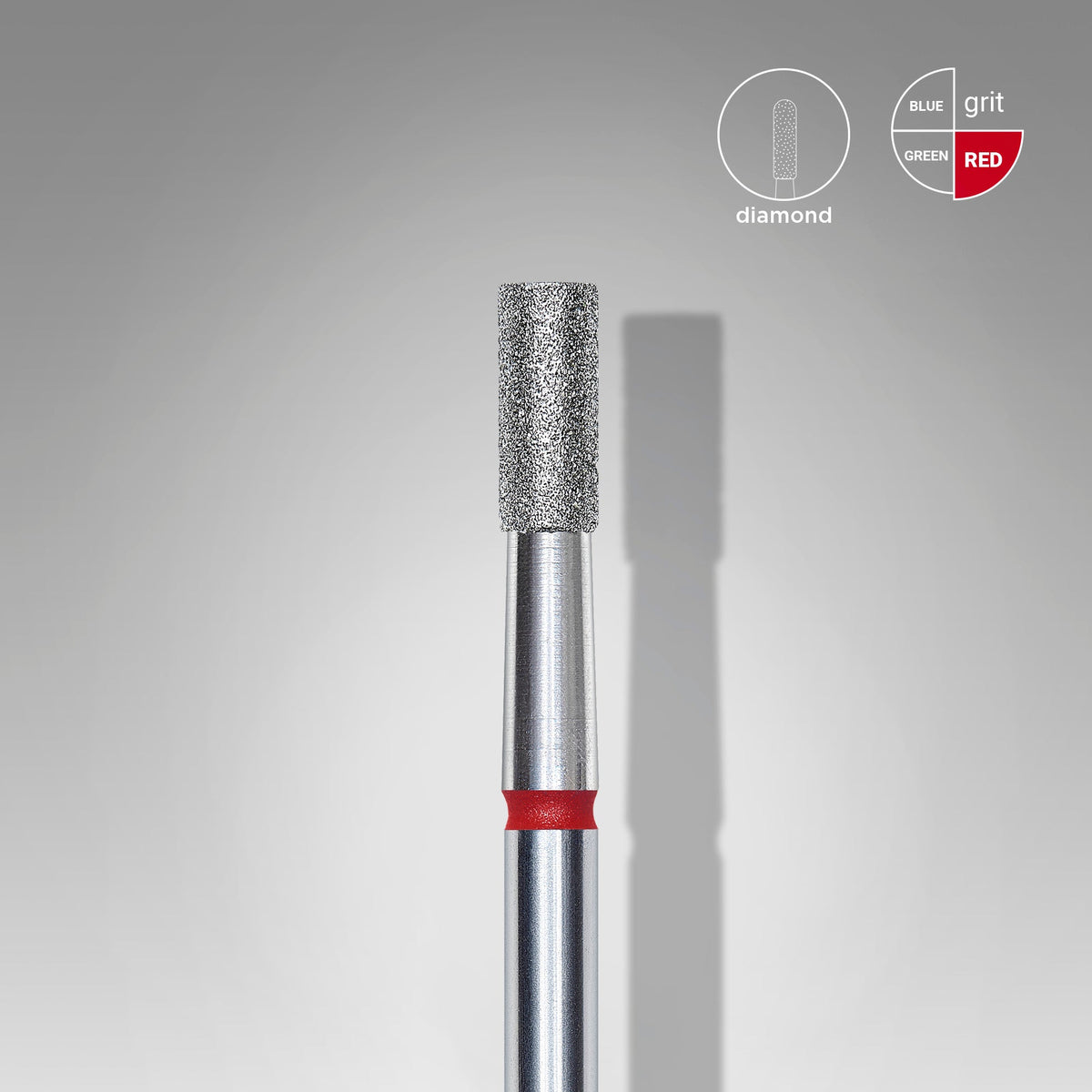 STALEKS EXPERT Diamantová fréza „valec“ červená, průměr 2,5 mm, pracovní část 6 mm