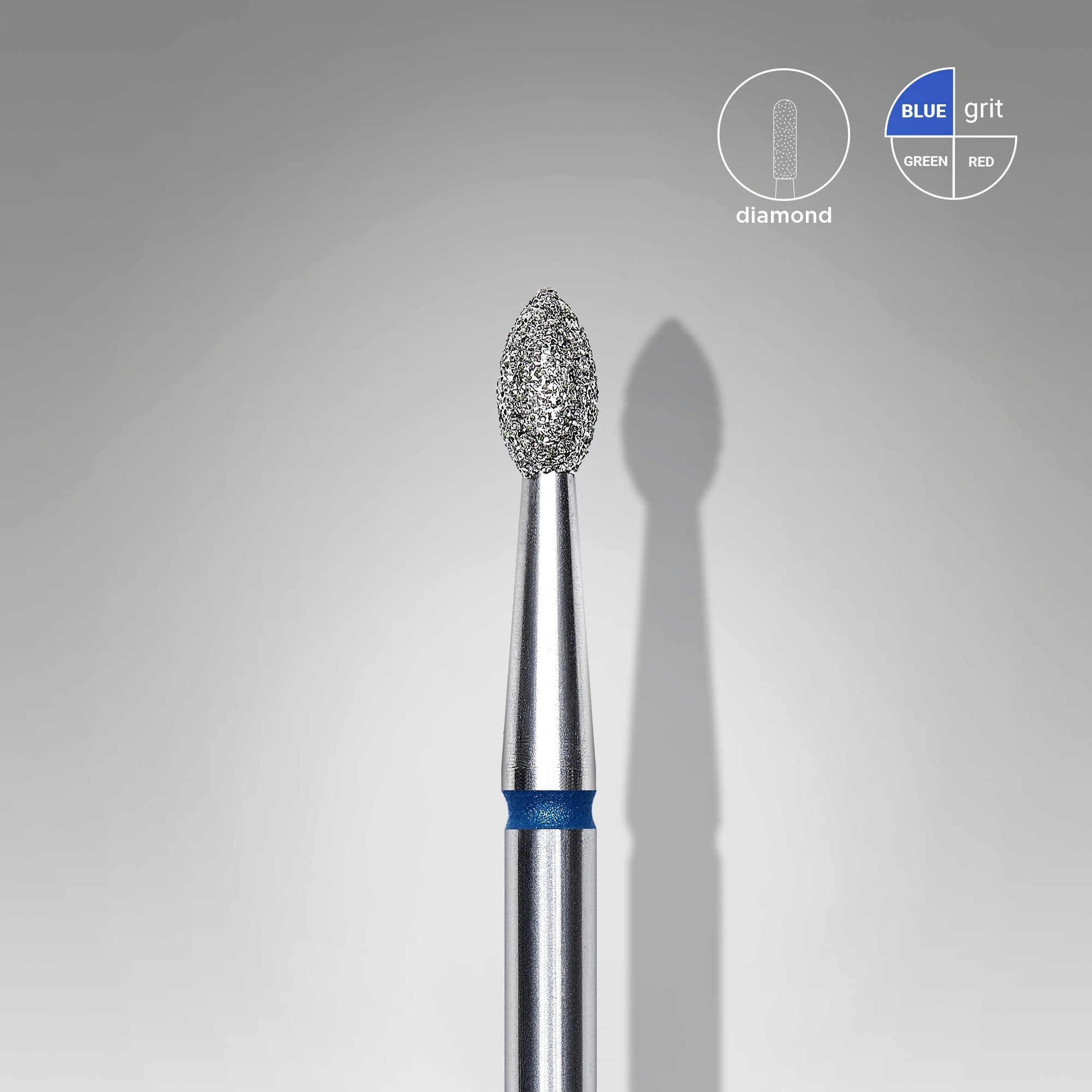 STALEKS EXPERT Diamantová fréza "Ostrý púčik" modrá, průměr 2,5 mm, pracovní část 4,5 mm