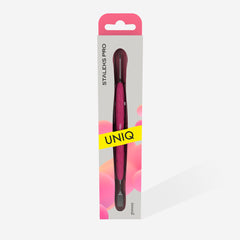 Manicure pusher with silicone handle "Gummy" UNIQ 11 TYPE 1 (flat straight pusher + ring)