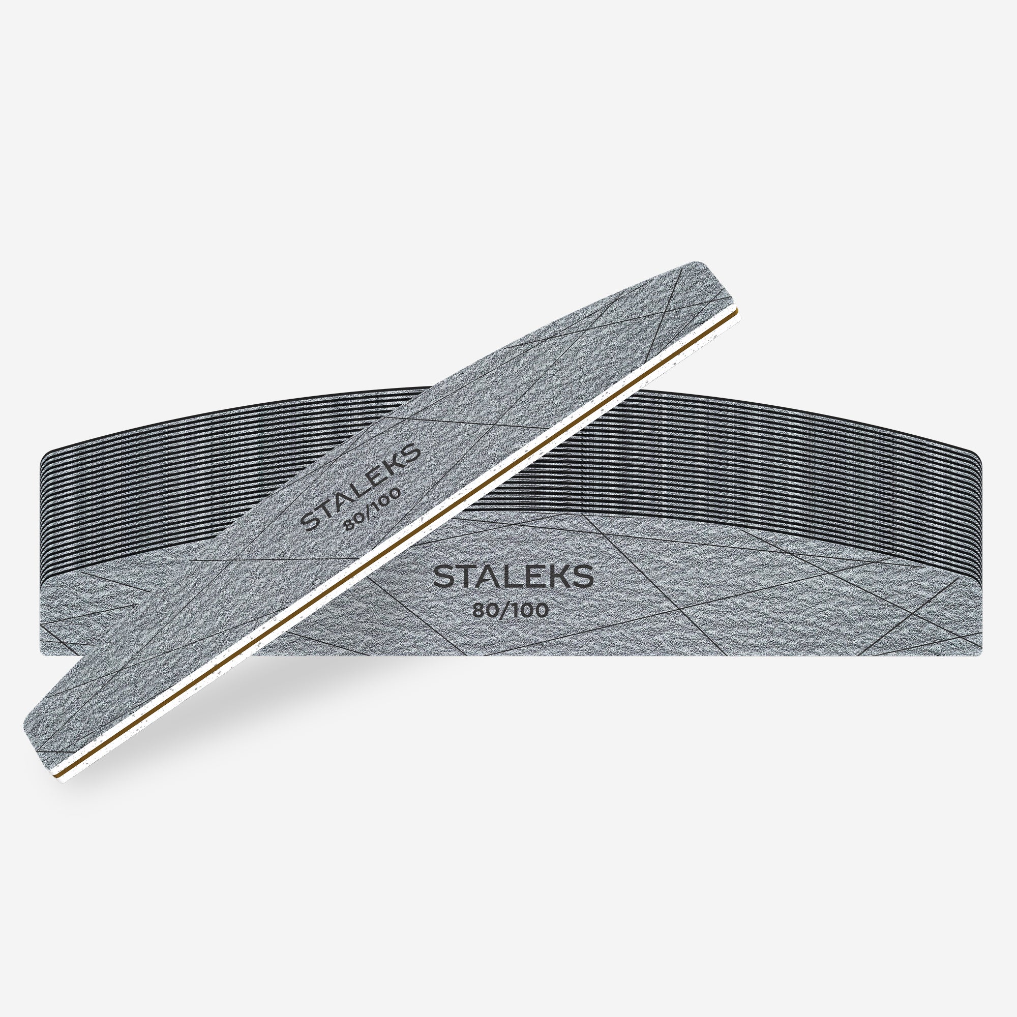 STALEKS SMART 40 Mineral nail file for nails crescent, 80/100 grit (25 pcs)