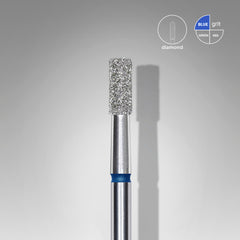 Burghiu diamant pentru unghii "cilindru", albastru, diametru cap 2,5 mm, piesa de lucru 6 mm