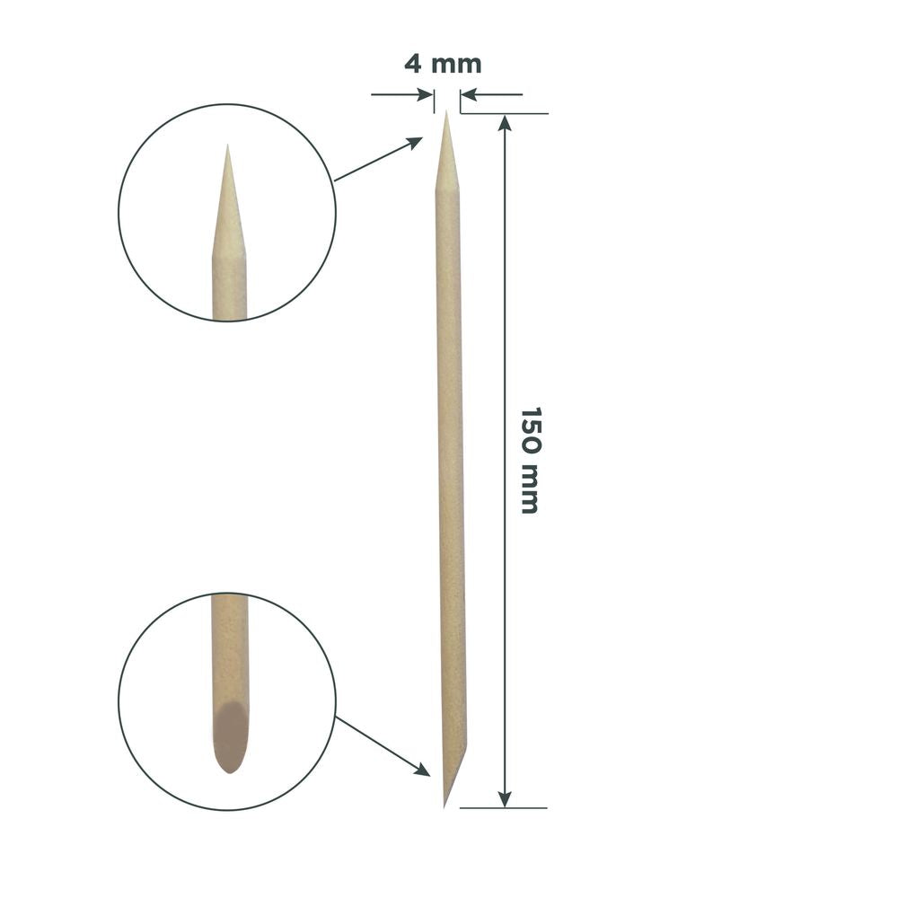 Bastão laranja STALEKS PRO para manicura, madeira 150 mm