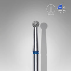 Diamond nail drill bit ball blue EXPERT head diameter 2,7 mm
