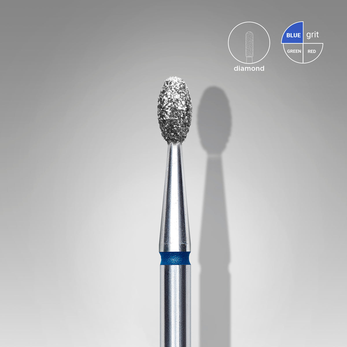 Fresa diamante oliva azul EXPERT, diámetro de 2,5 mm / parte de trabajo de 5 mm