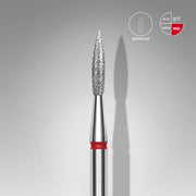 STALEKS EXPERT Diamond nail drill bit pointed flame red, head diameter 2,3 mm, working part 8 mm