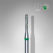 STALEKS EXPERT Diamond nail drill bit rounded cylinder green, head diameter 1,4 mm, working part 8 mm