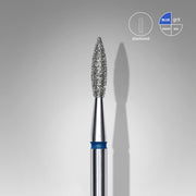 STALEKS EXPERT Diamantfräser „Spitze Flamme“ blau, Durchmesser 2,1 mm, Arbeitsteil 8 mm