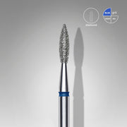 STALEKS EXPERT Diamantfräser „Spitze Flamme“ blau, Durchmesser 2,1 mm, Arbeitsteil 8 mm