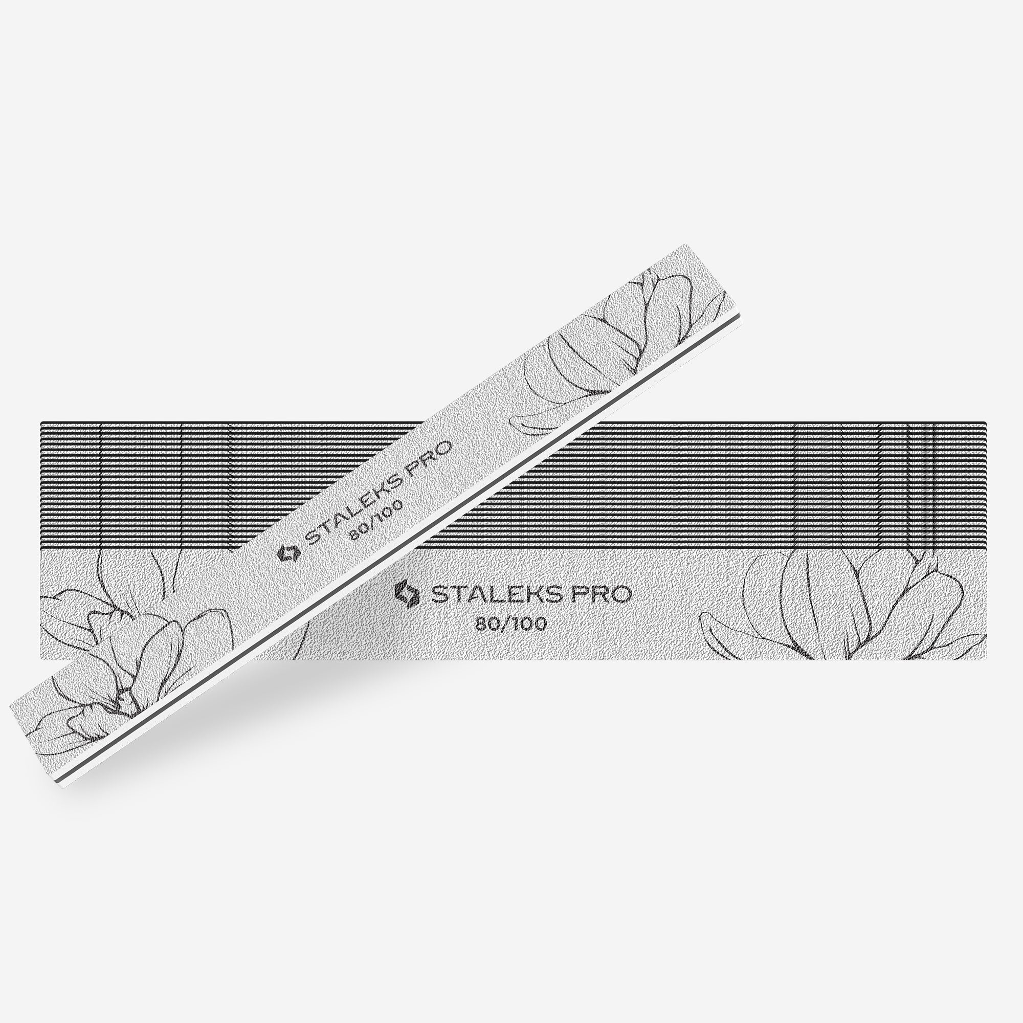 STALEKS Straight mineral nail file EXPERT 20 80/100 grit (25 pcs)