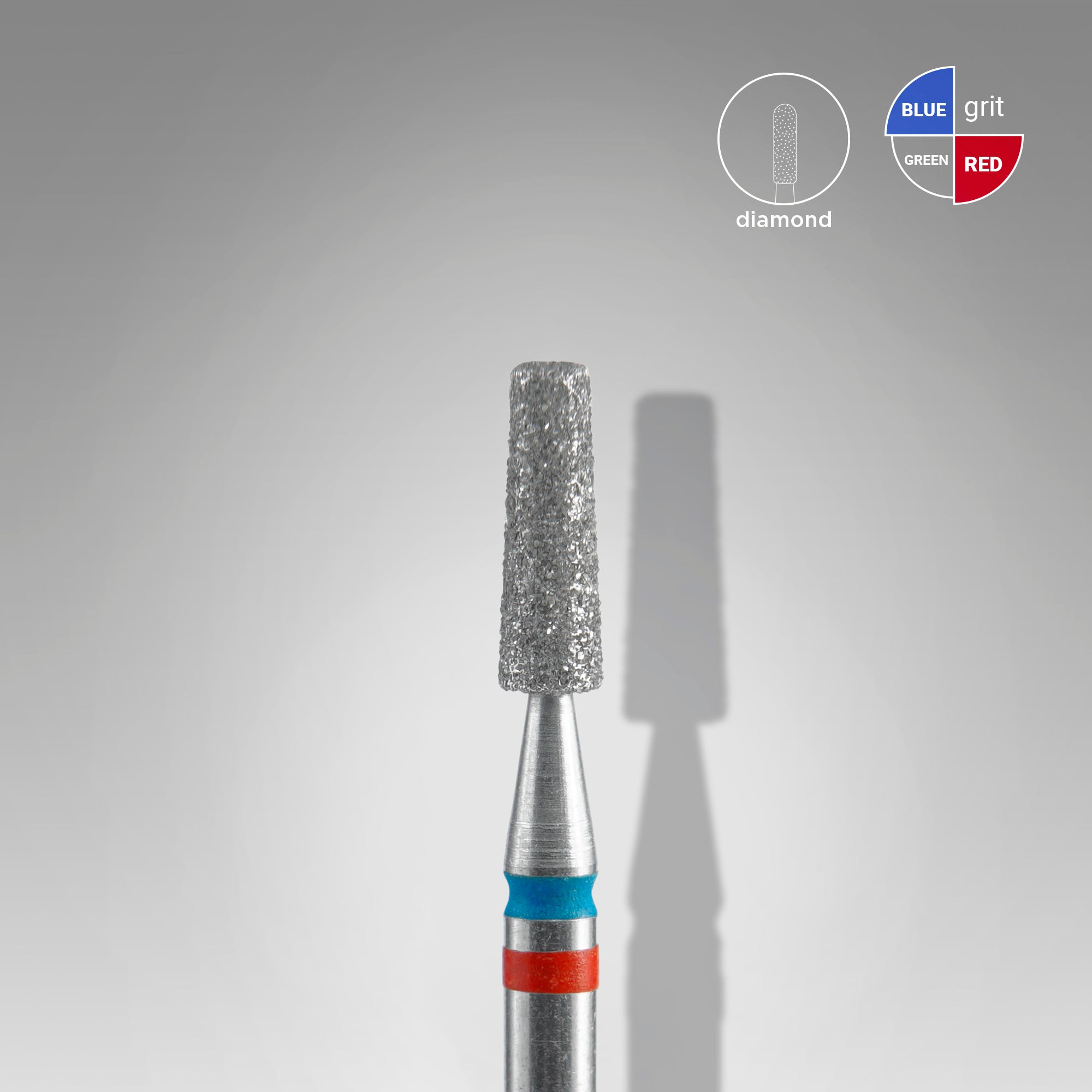 STALEKS EXPERT Elmas DUO koni freze, kırmızı-mavi, çap 2,5 mm, çalışma kısmı 8 mm