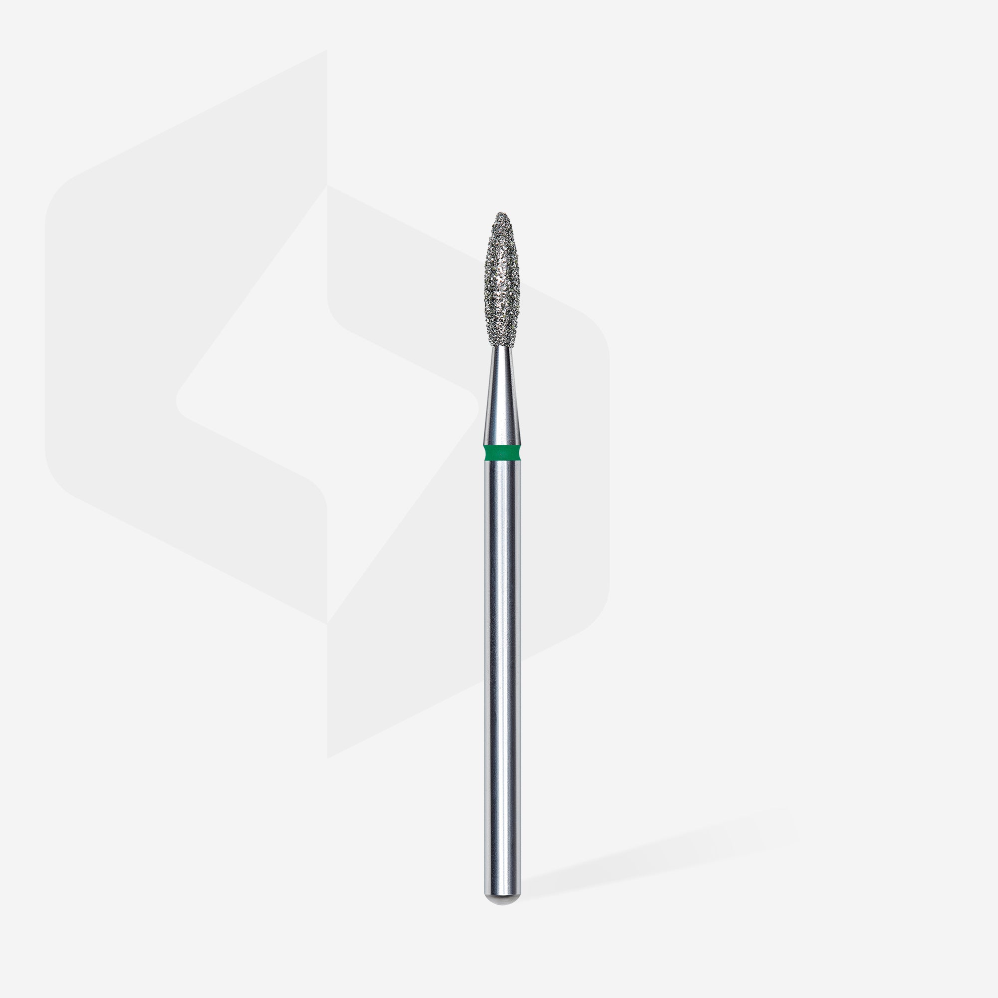 Diamond nail drill bit flame green EXPERT head diameter 2,1 mm / working part 8 mm