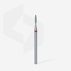 Diamond nail drill bit flame red EXPERT head diameter 1,6 mm / working part 8 mm