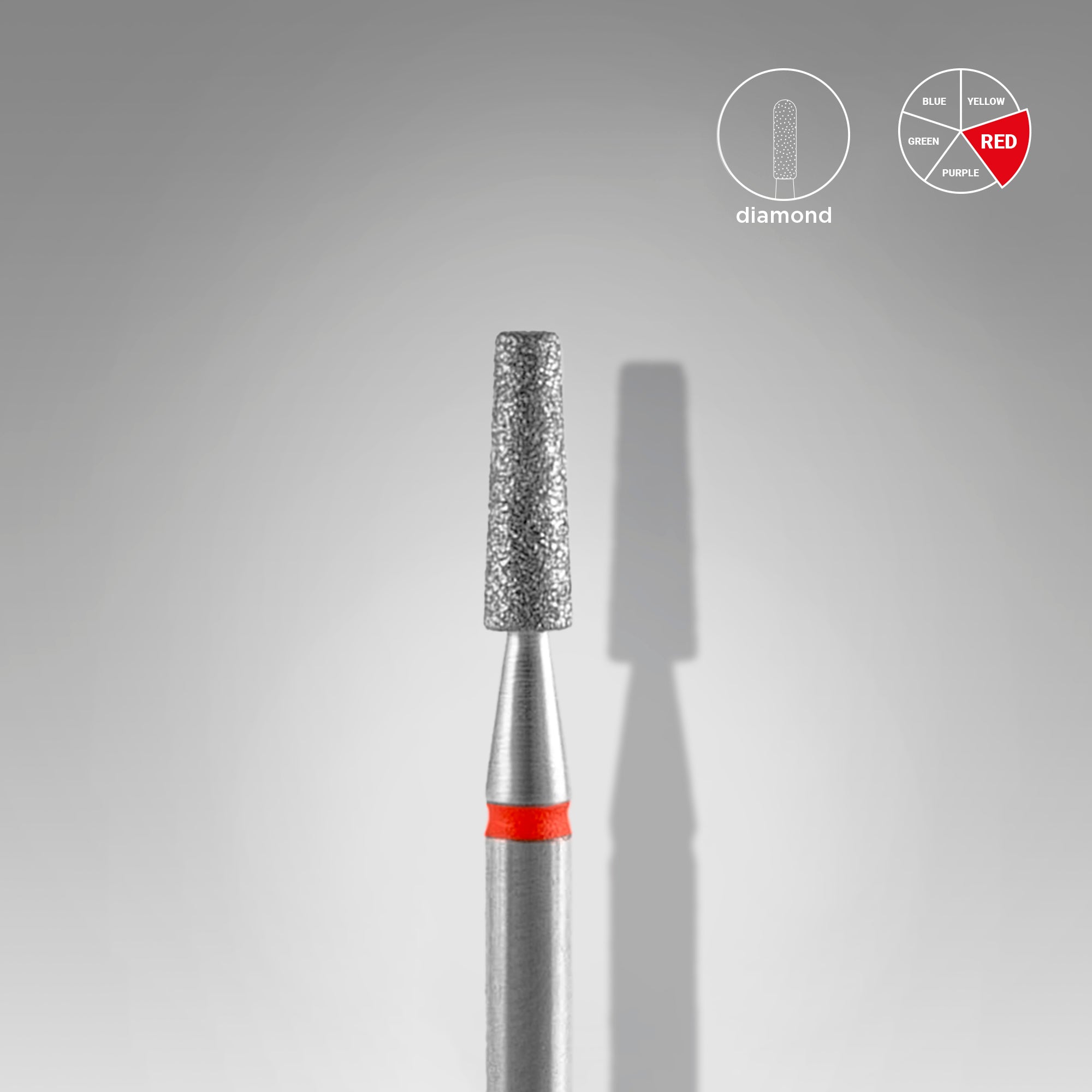 STALEKS EXPERT Freza diamantată «con trunchiat» roșie, diametru 2,5 mm, partea activă 8 mm