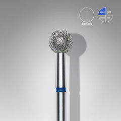 Diamond nail drill bit ball blue EXPERT head diameter 5 mm