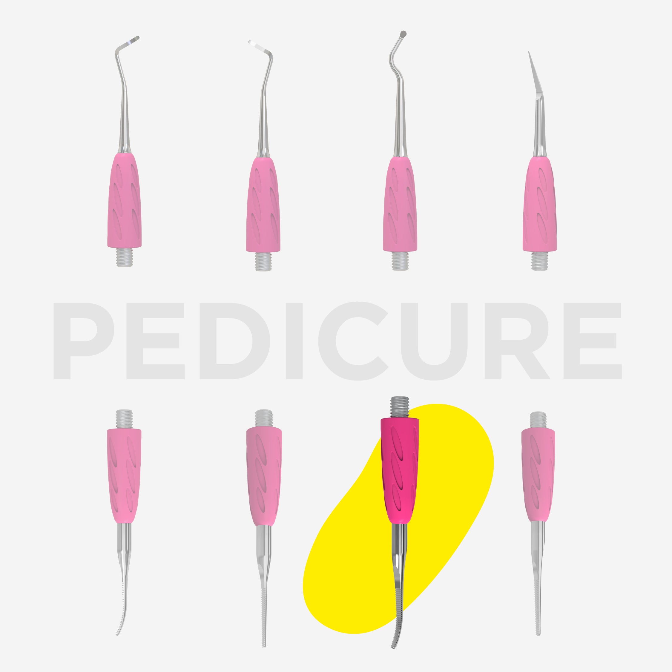 Partie de travail du pousse-cuticules Combo UNIQ 37 : lime à ongles de pied avec extrémité courbée