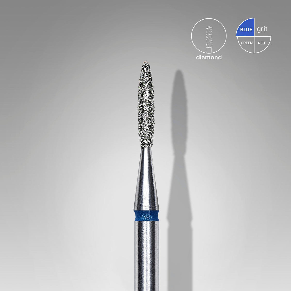 STALEKS EXPERT Fraise diamantée « Flamme pointue » bleue, diamètre 1,6 mm, partie active 8 mm