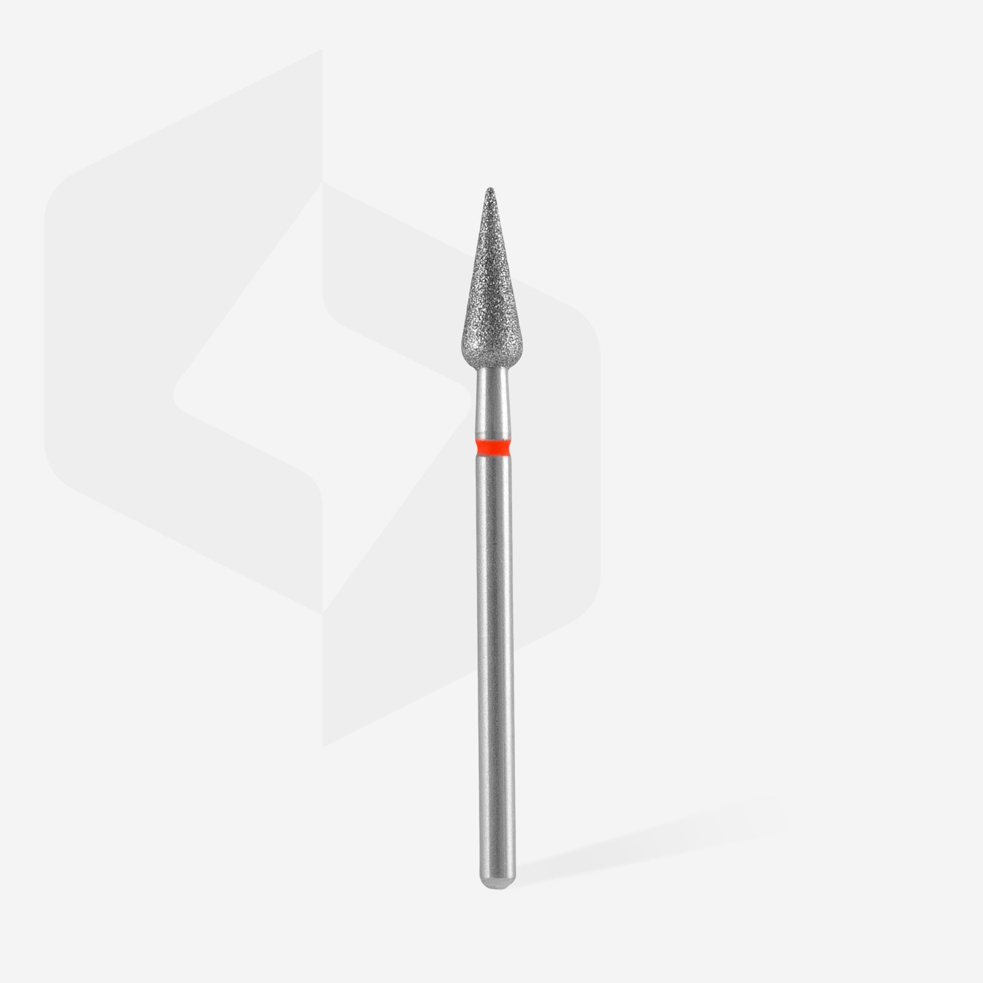 STALEKS EXPERT Diamond nail drill bit pointed pear red, head diameter 4 mm, working part 12 mm