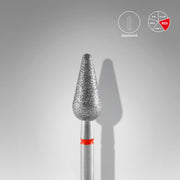 STALEKS EXPERT Diamond nail drill bit rounded pear red, head diameter 5 mm, working part 12 mm