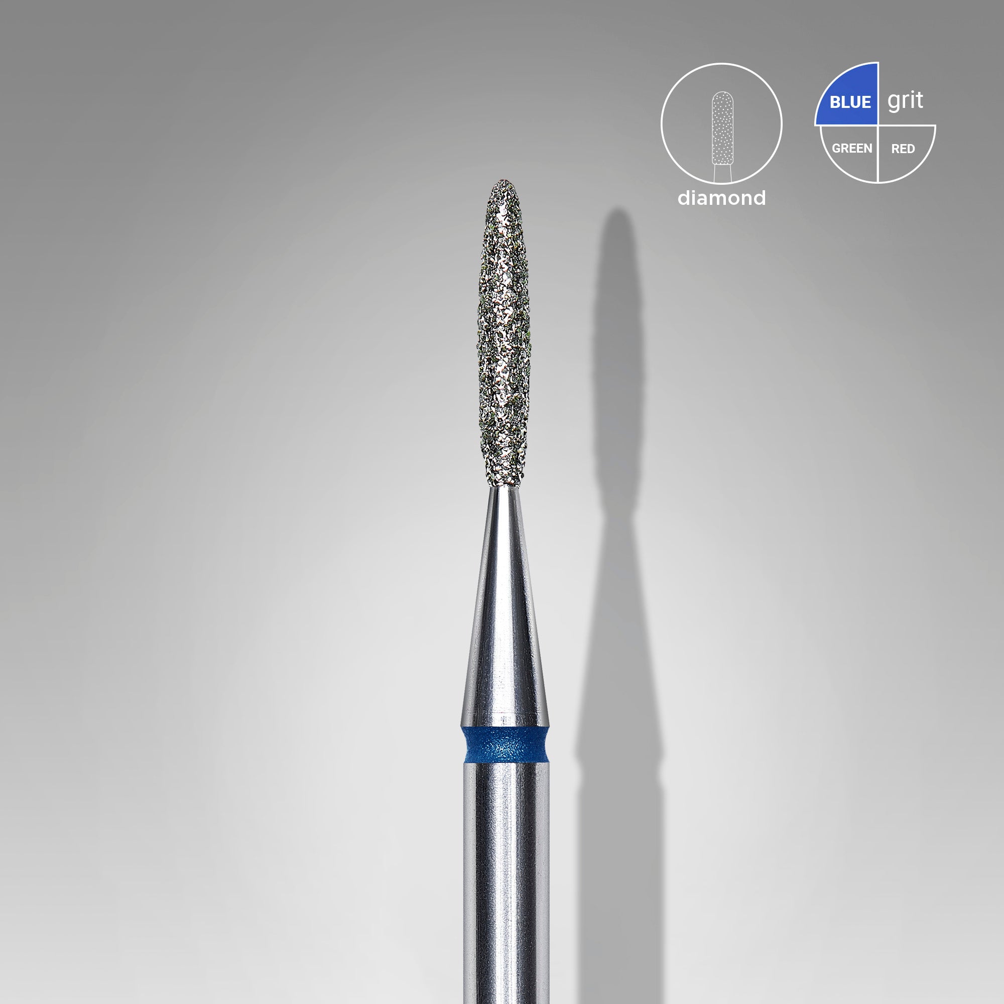 STALEKS EXPERT Diamantová fréza «Plameň» modrá, priemer 1,4 mm, pracovná časť 8 mm