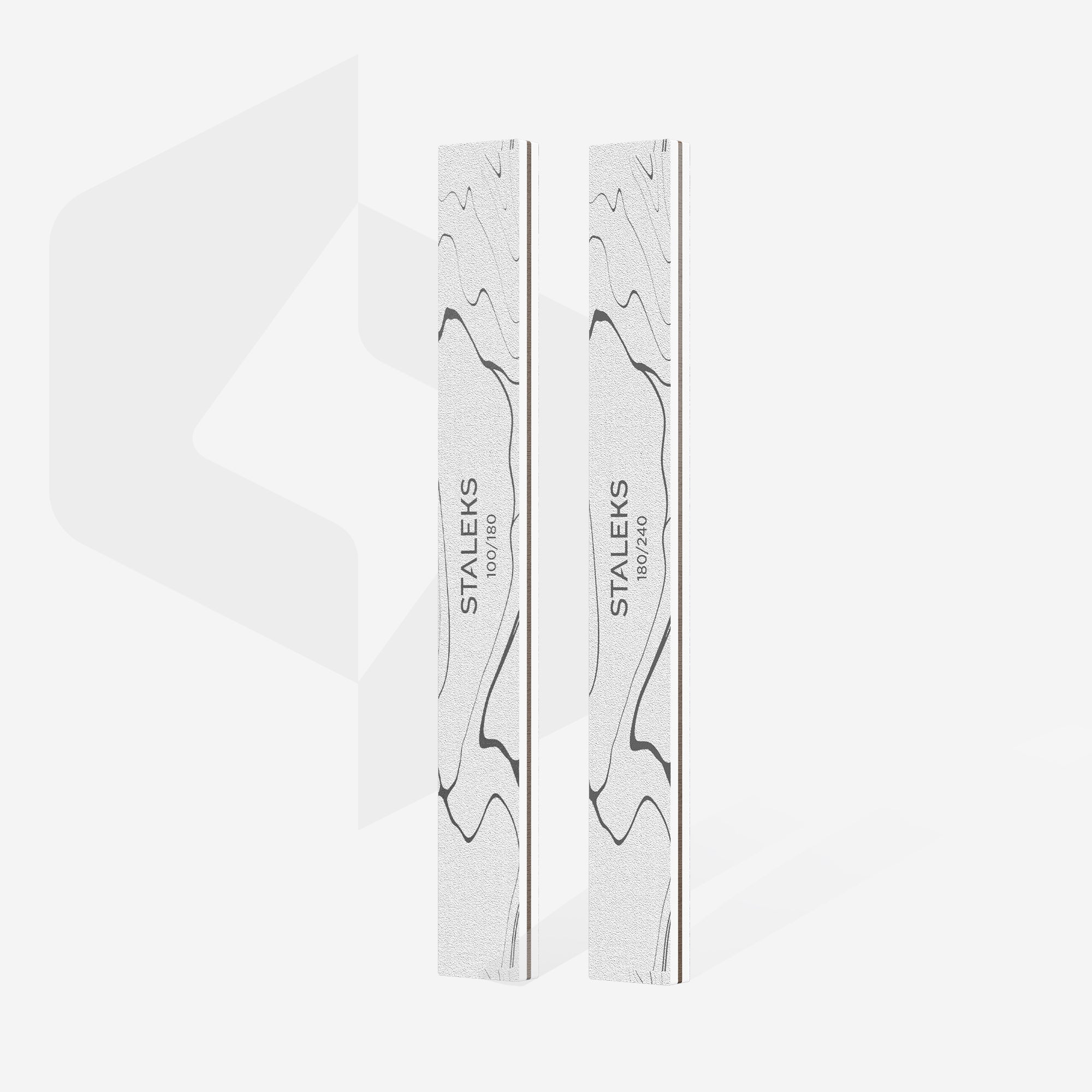 STALEKS Straight mineral nail file HOME PRO 20 100/180/240 grit, 2 pcs