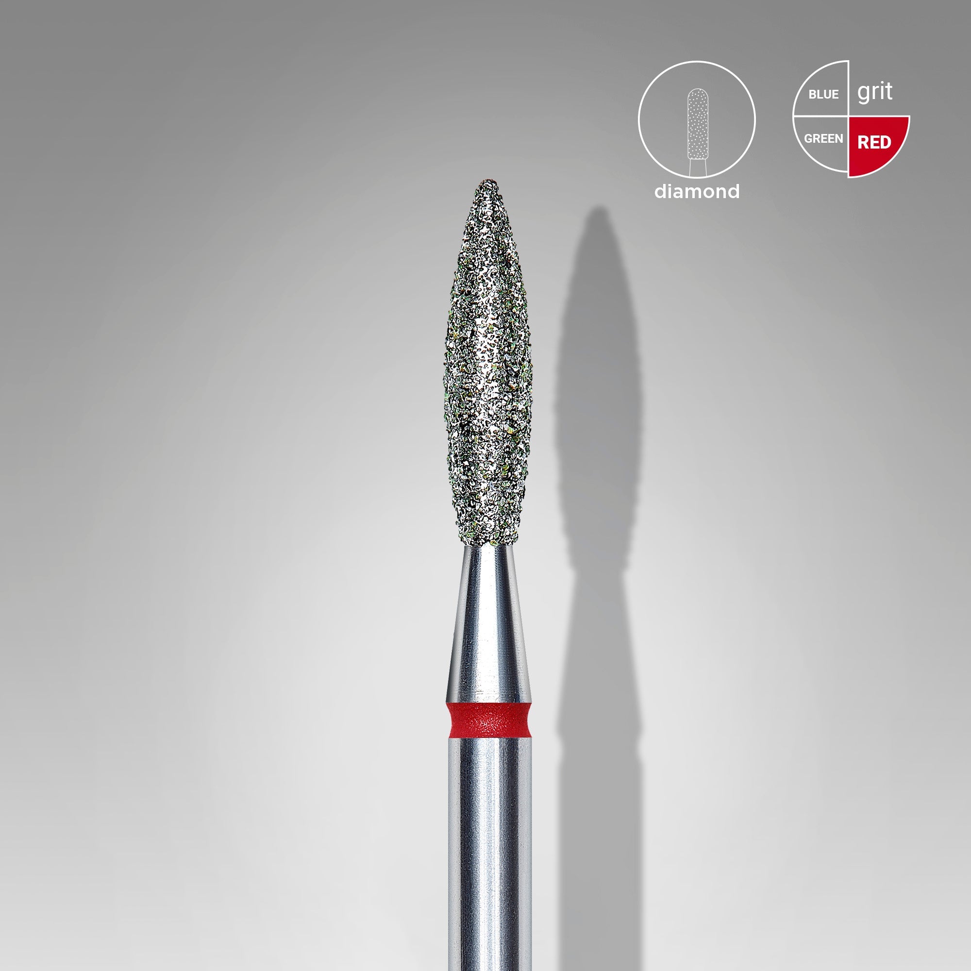 STALEKS EXPERT Elmas freze "alev" kırmızı, çap 2,3 mm, çalışma kısmı 10 mm