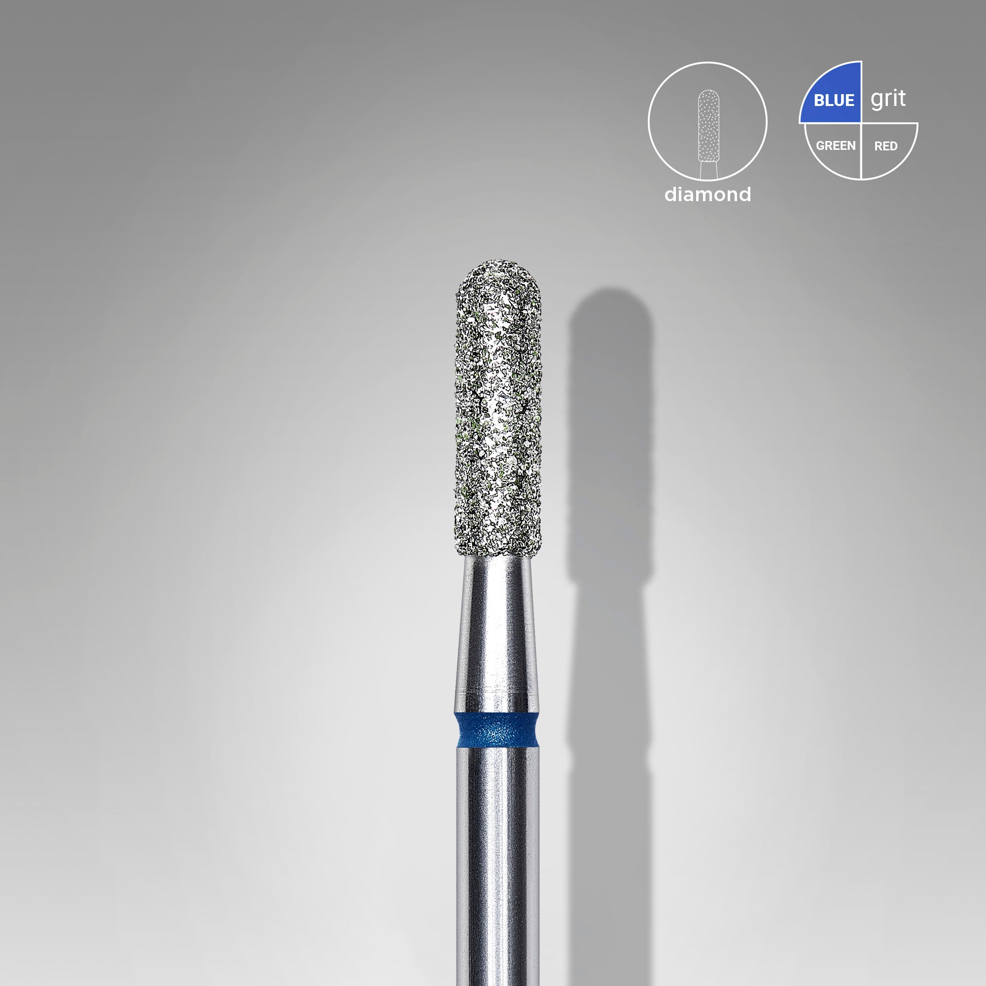 STALEKS EXPERT Diamond nail drill bit rounded cylinder blue, head diameter 2,3 mm, working part 8 mm