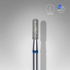 Burghie diamant pentru unghii, „cilindr” rotunjit, albastru, diametru cap 2,3 mm, piesa de lucru 8 mm