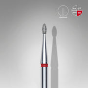 STALEKS EXPERT Elmas frez, yuvarlak tomurcuk, kırmızı, çap 1,6 mm, çalışma kısmı 3,4 mm