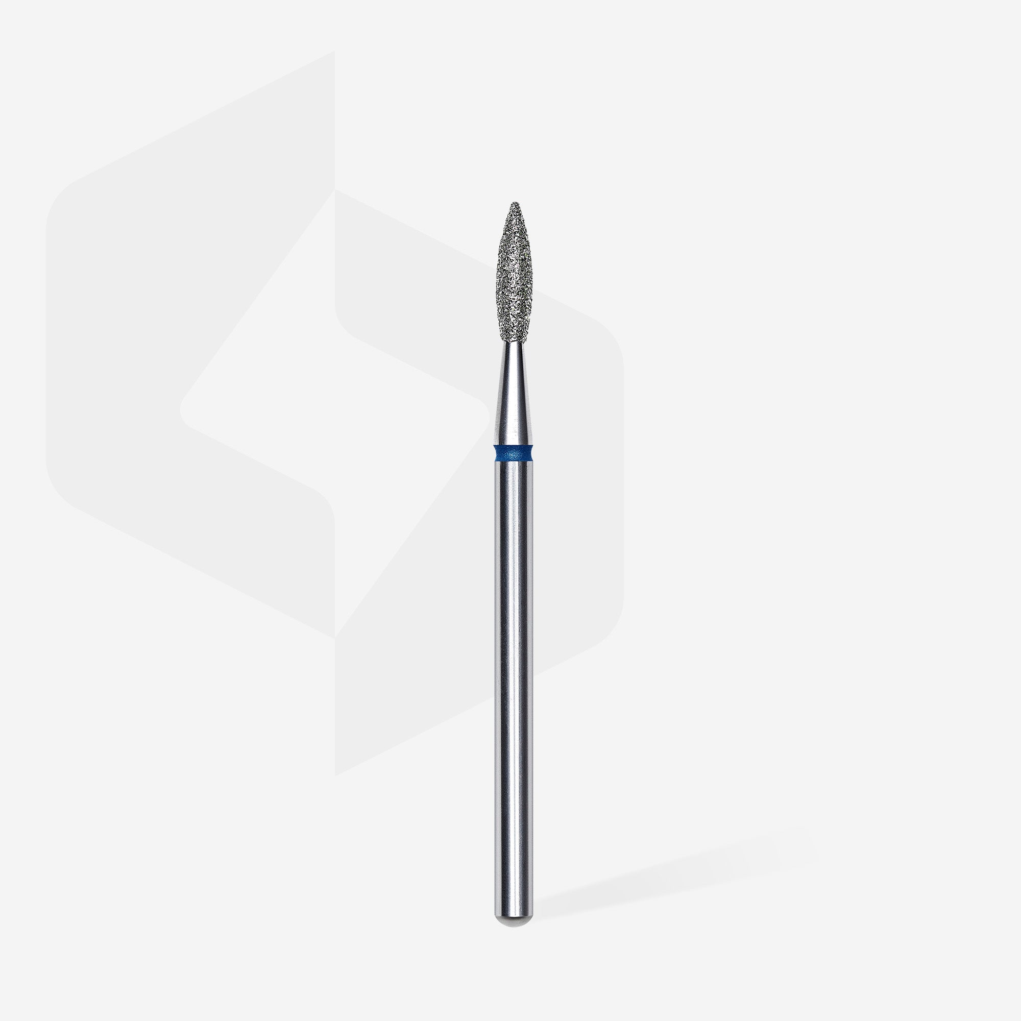 STALEKS EXPERT Diamond nail drill bit pointed flame blue, head diameter 2,1 mm, working part 8 mm