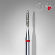 STALEKS EXPERT Elmas frez, alev şekli, kırmızı, çap 1,4 mm, çalışma kısmı 8 mm