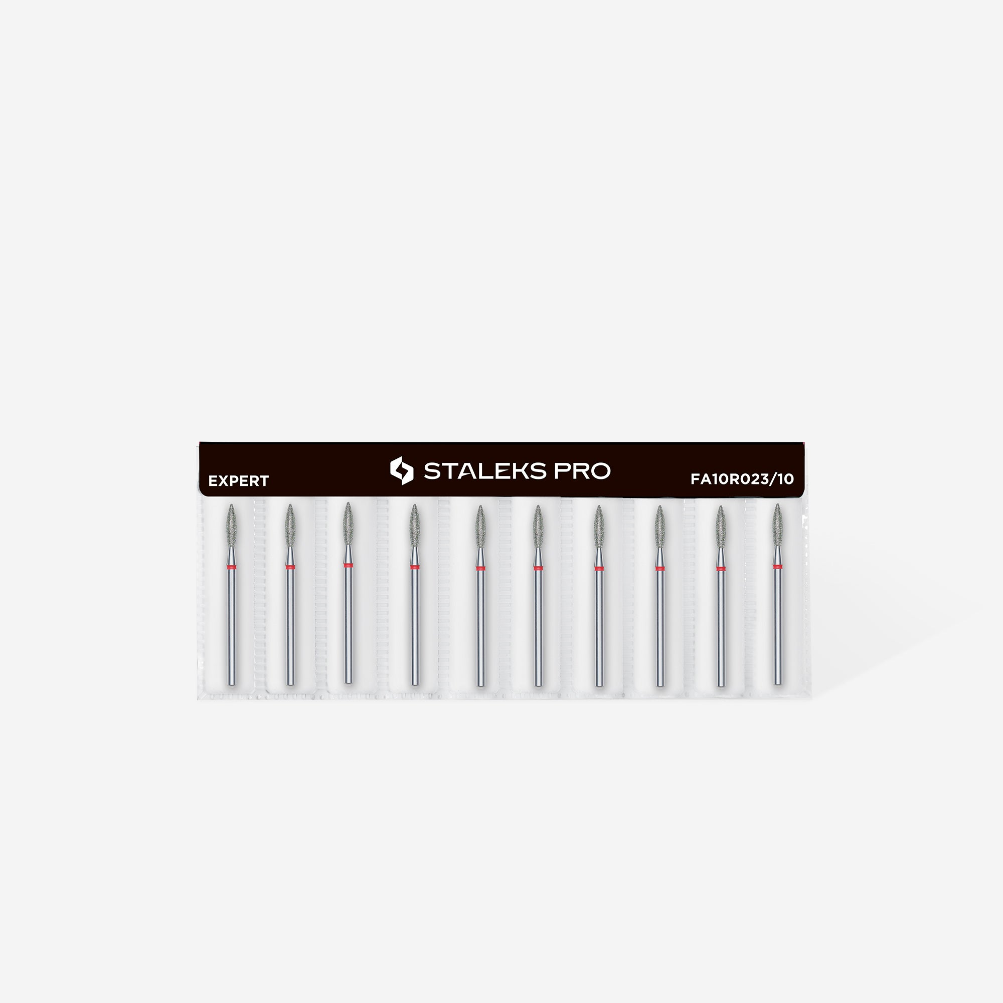 Broca de diamante para pregos, "flame", vermelha, diâmetro da cabeça 2,3 mm, parte ativa 10 mm