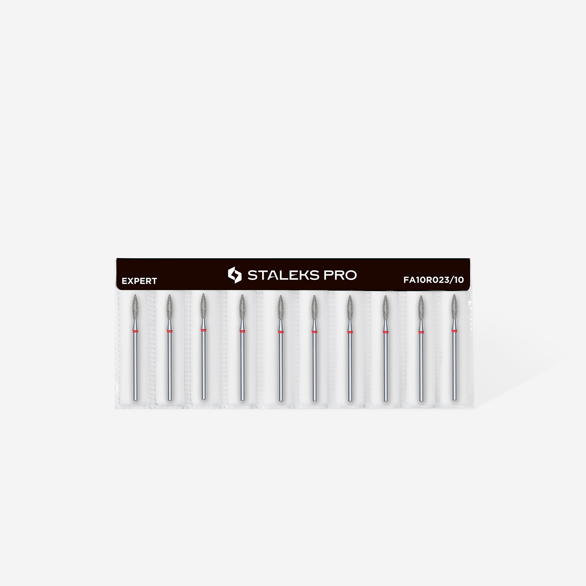 STALEKS EXPERT Diamantová fréza „Plameň“ červená, průměr 2,3 mm, pracovní část 10 mm