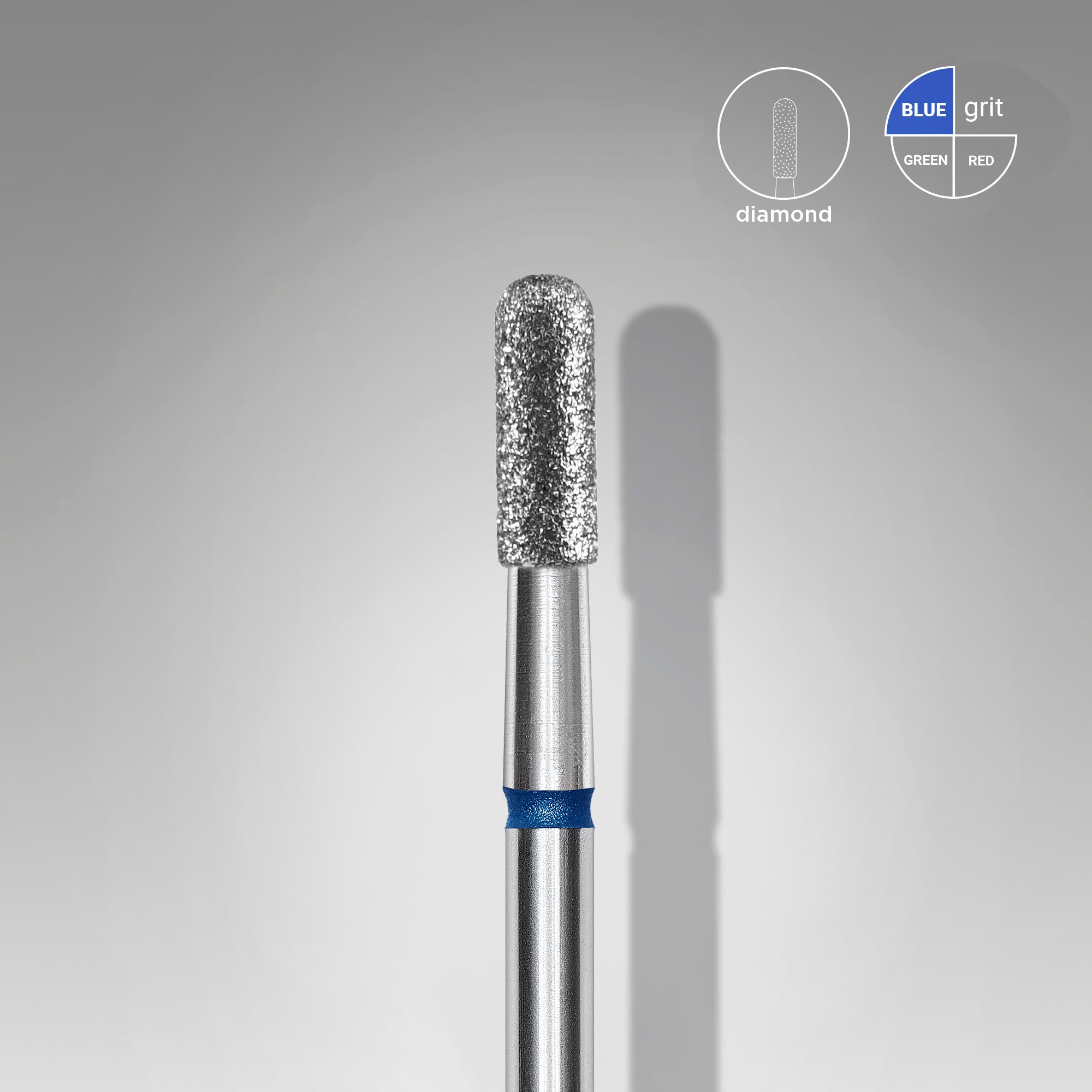STALEKS EXPERT Freza diamantată «cilindru» rotunjită albastră, diametru 2,3 mm, partea activă 6,5 mm