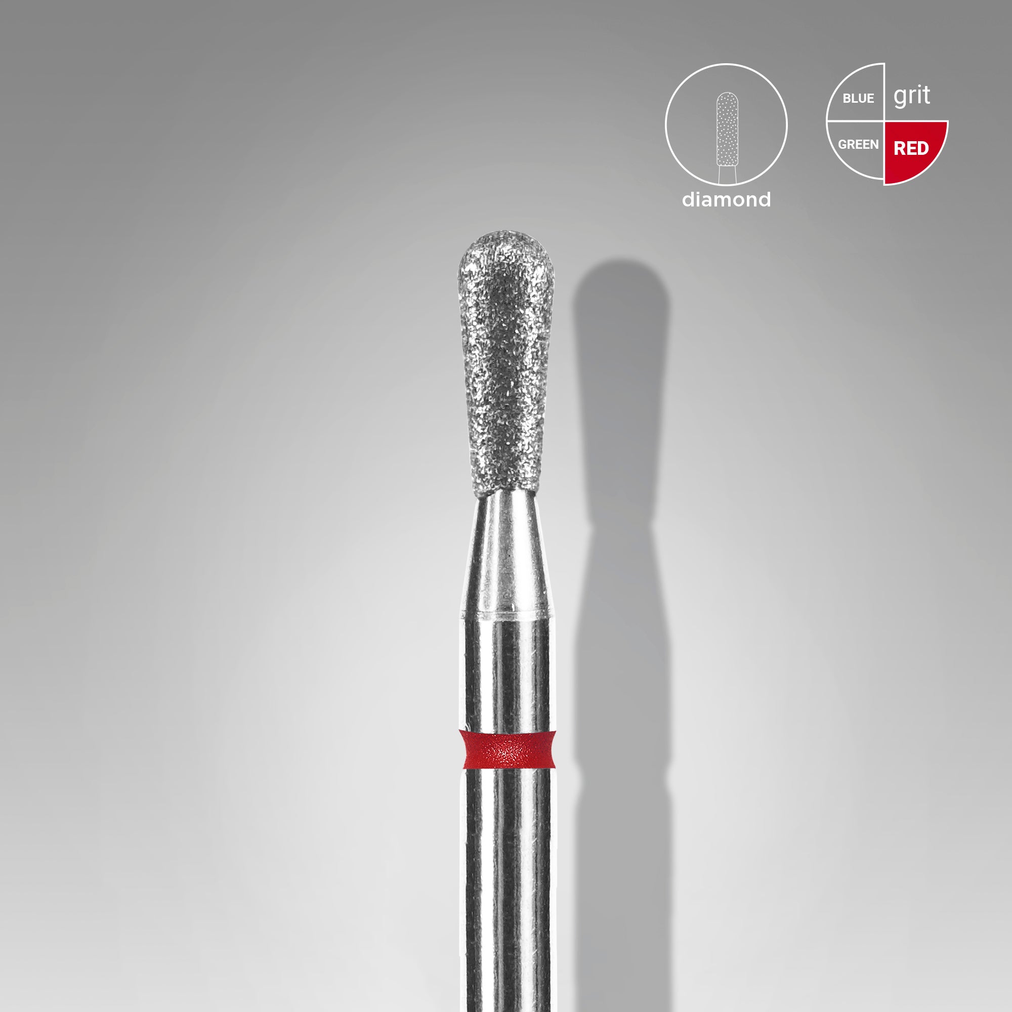 STALEKS EXPERT Freza diamantată «chibrit» roșie, diametru 2,3 mm, partea de lucru 5 mm