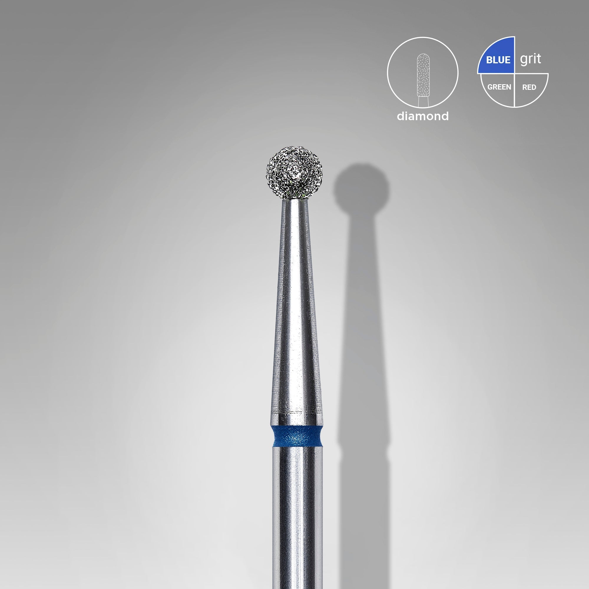 STALEKS EXPERT Diamond nail drill bit ball blue, head diameter 2,5 mm