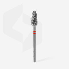 Carbide nail drill bit for left-handed users, "corn", red, diameter 6 mm / working part 14 mm