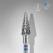 STALEKS EXPERT Carbide nail drill bit for left-handed users cone blue, head diameter 6 mm, working part 14 mm