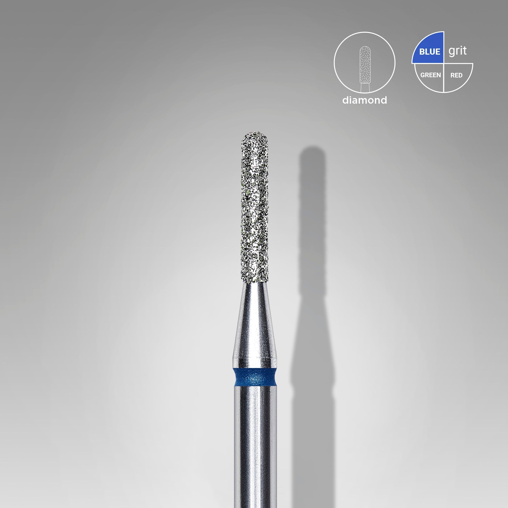 STALEKS EXPERT Freza diamantată «cilindru» rotunjită albastră, diametru 1,4 mm, partea de lucru 8 mm