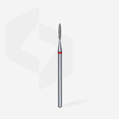 Diamond nail drill bit flame red EXPERT head diameter 1,4 mm / working part 8 mm