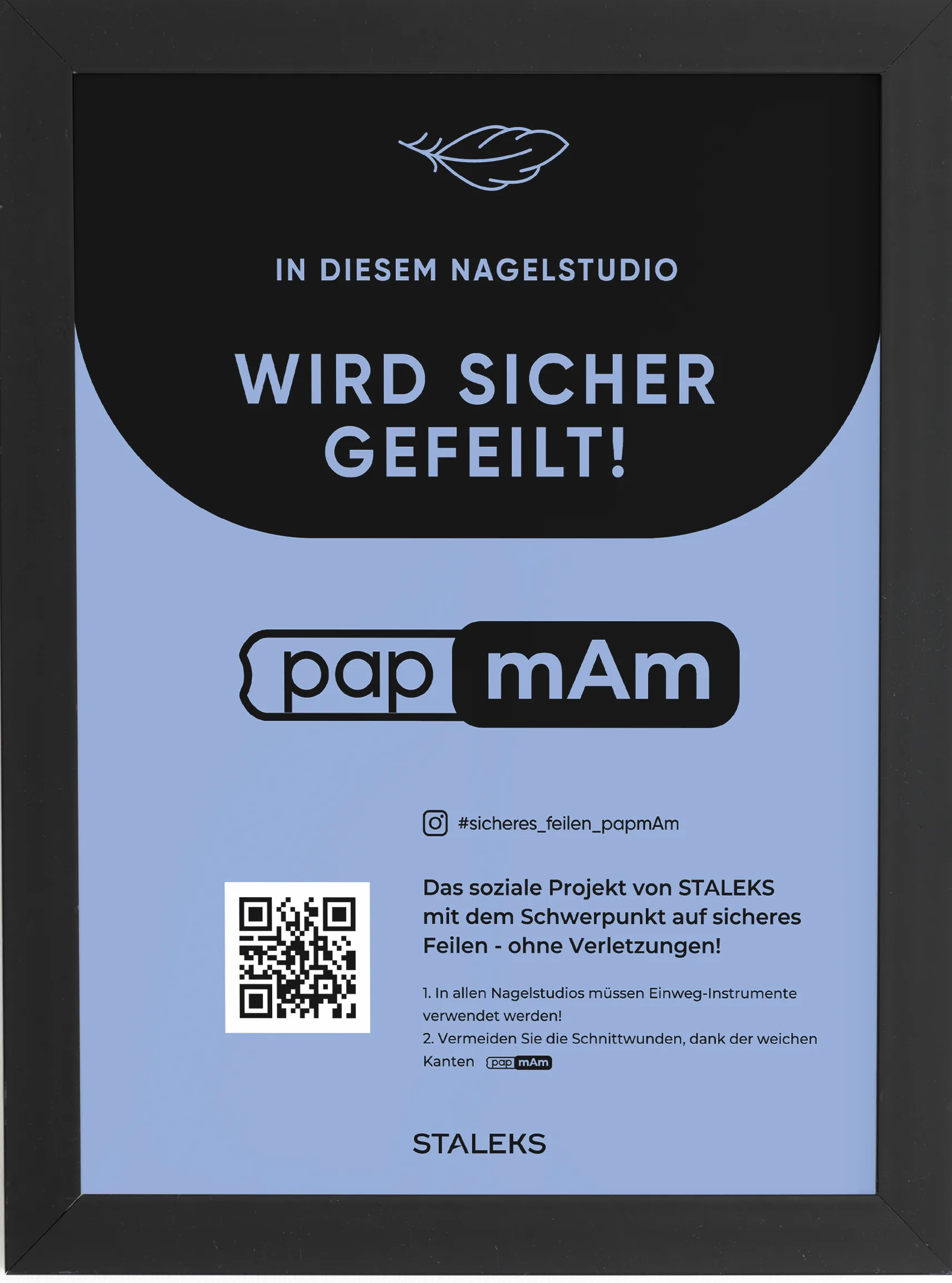 Zertifikat „Sicheres Feilen“ papmAm im Rahmen