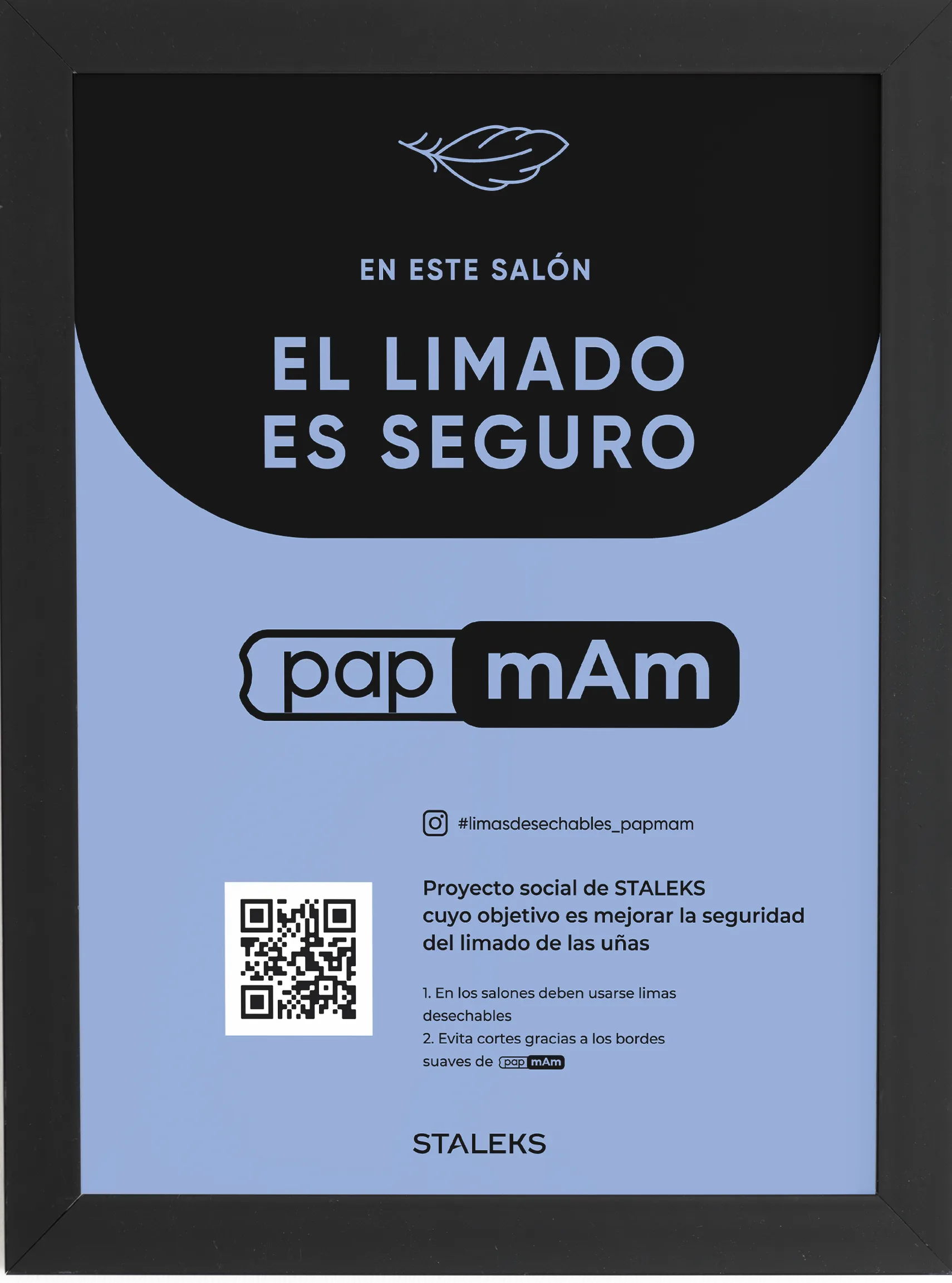 Certificado «Limado seguro» papmAm enmarcado